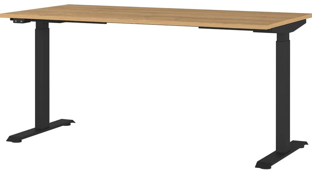 Íróasztal elektromosan állítható magassággal, tölgyfa dekoros asztallappal 80x160 cm Agenda – Germania