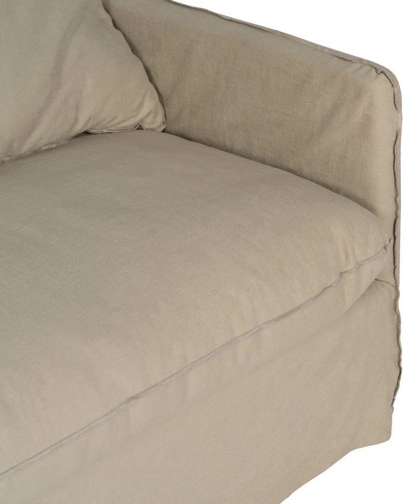 Bézs len kanapé 216 cm – Ixia