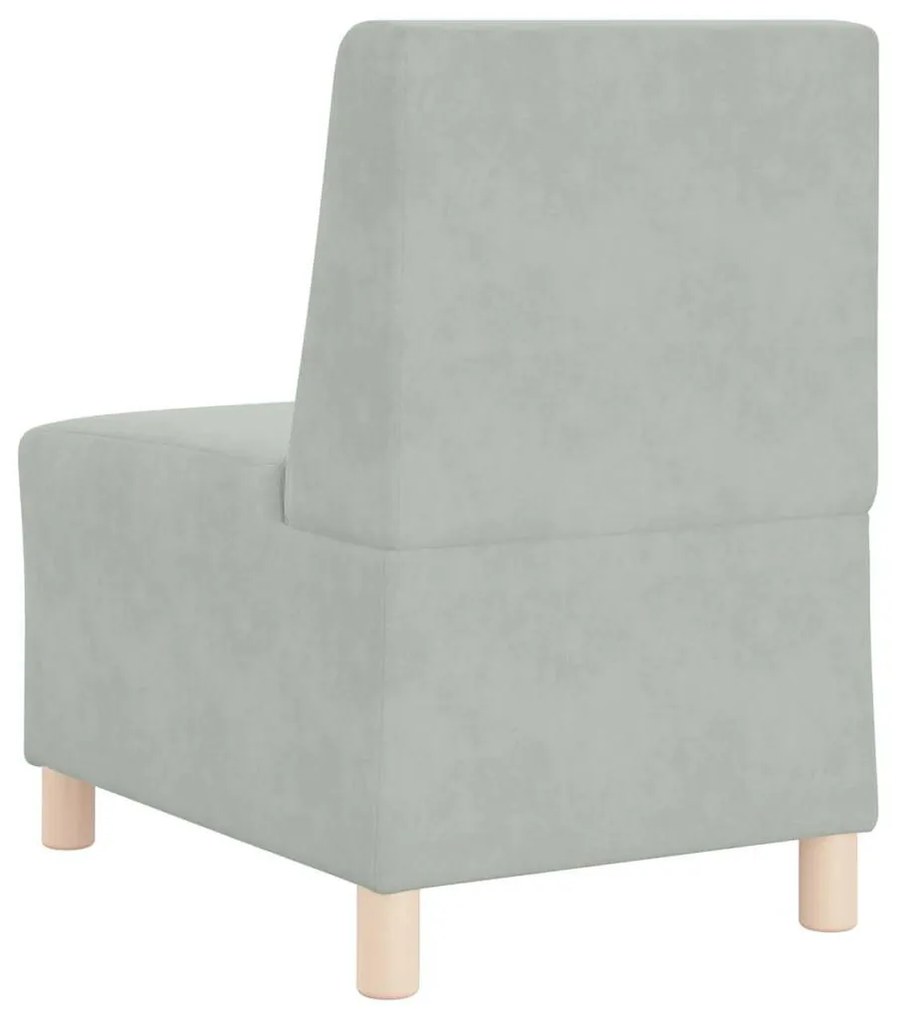 moduláris kanapé karfa nélkül világosszürke bársony 55 cm