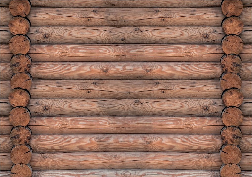 Fotótapéta Fa rusztikus fal rönkökből 312x219 vinil +ragasztó