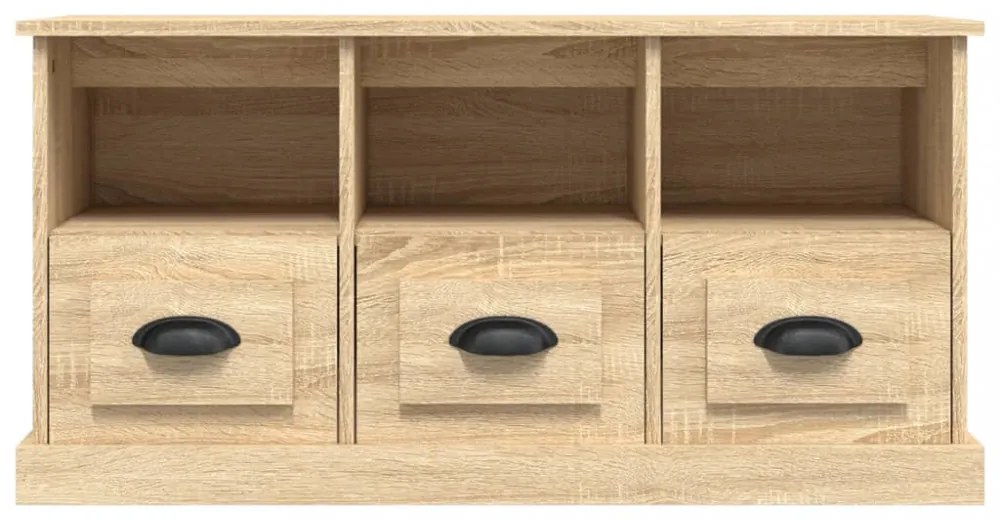 sonoma tölgy színű szerelt fa TV-szekrény 100x35x50 cm