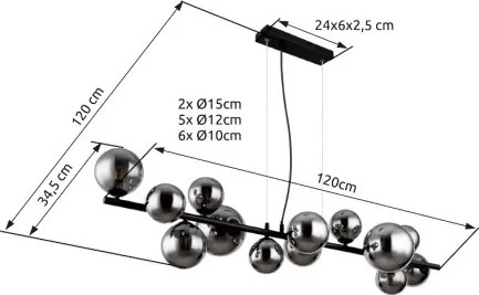 GLOBO 56133-13H RIHA Modern Függesztett Lámpa IP20