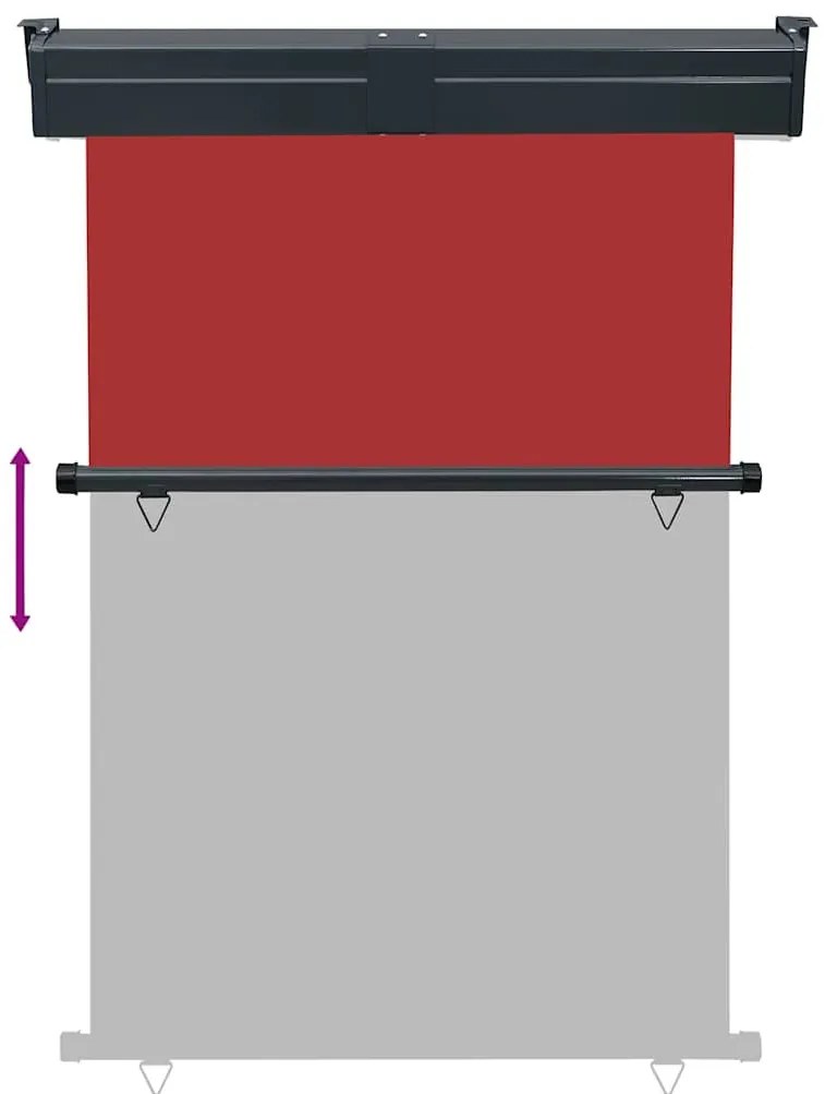 piros oldalsó terasznapellenző 125 x 250 cm
