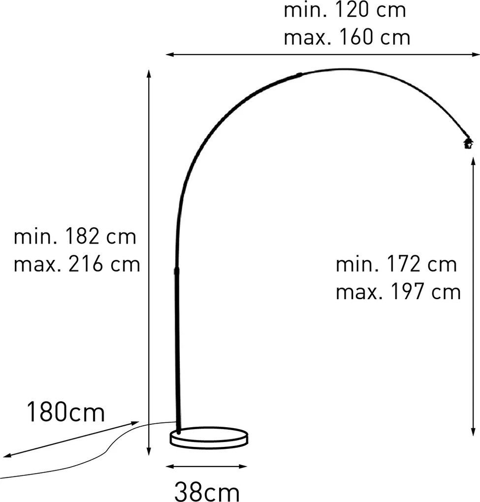 Modern króm ívlámpás állítható árnyékoló nélkül