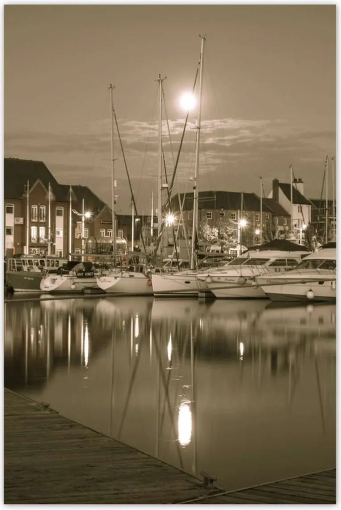 Poszterek 80x120 Kikötő-Fotó szépia