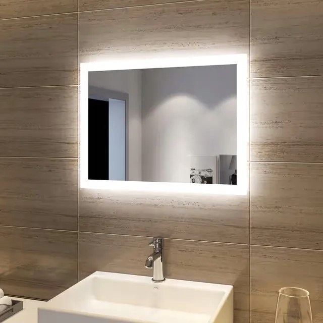 Led tükör 60x50cm Fürdőszoba IP44 Megvilágított 600x500