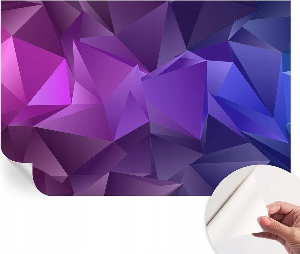 Modern öntapadós fali fotótapéta Lila háromszögek 104x70 cm