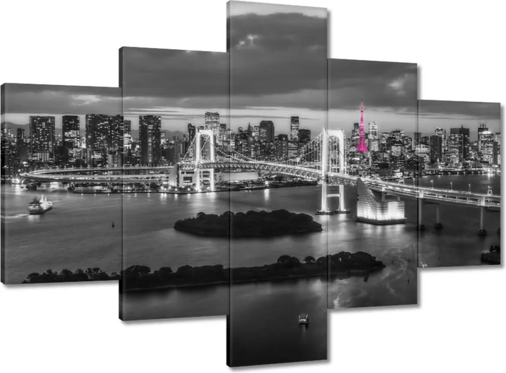 Vászonkép 100x70 Rózsaszín Eiffel-torony híd