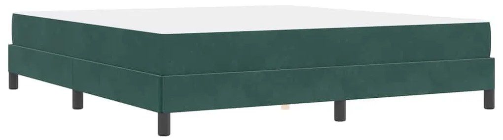 Boxspring ágy matraccal Sötétzöld 180 x 200 cm Bársony