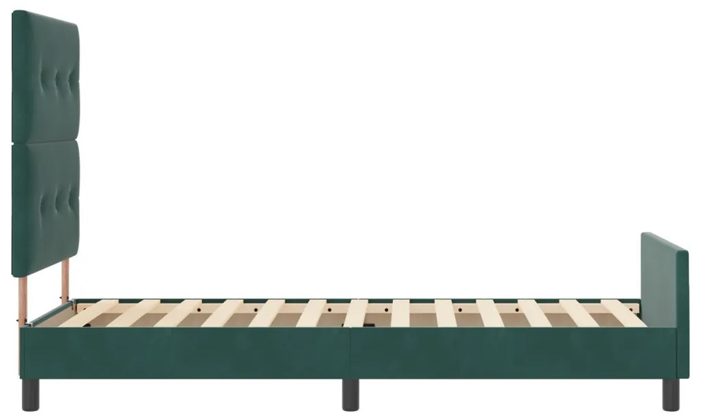 Sötétzöld Bársony Ágykeret 100x200 cm