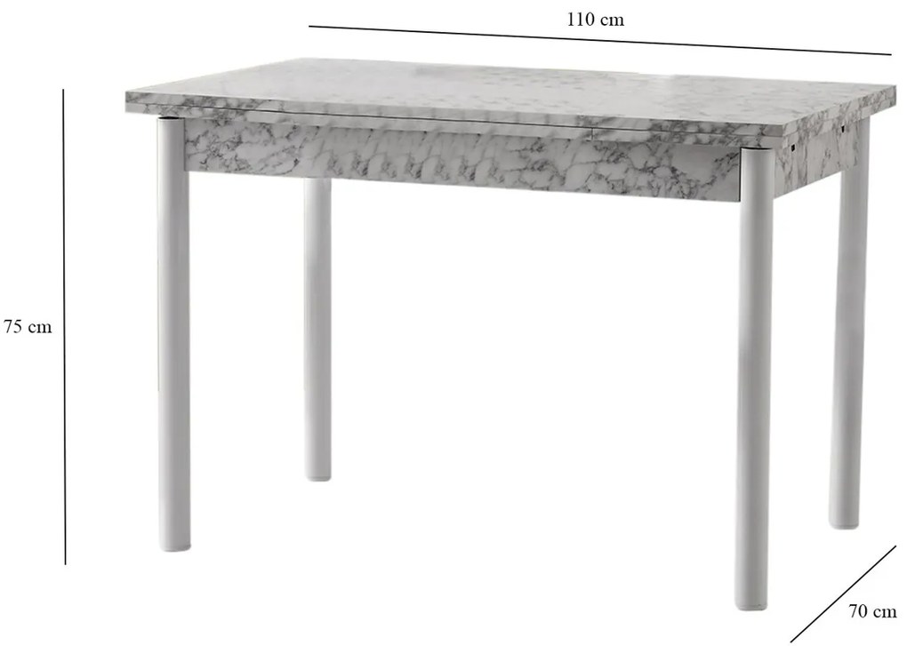 Polo White Grey étkezőasztal