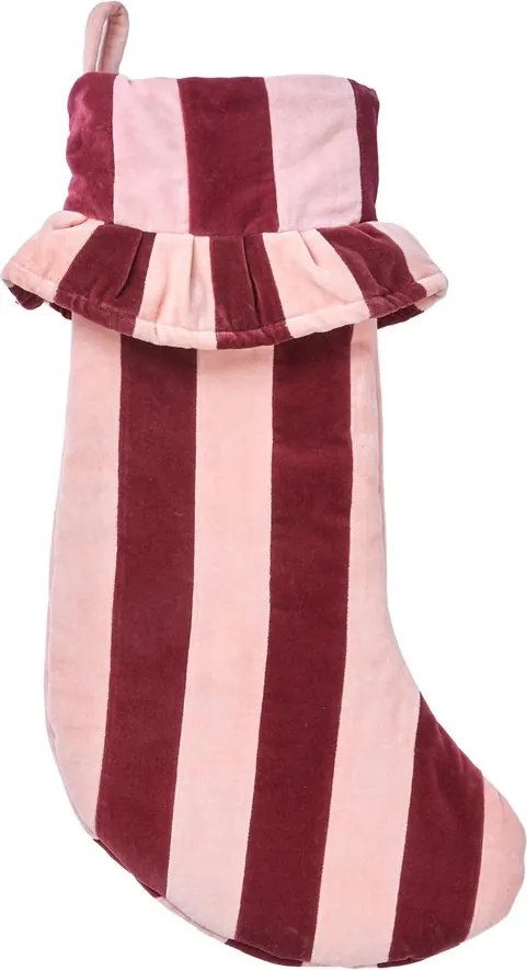 X-MAS karácsonyi zokni 56 cm, bordó/pink