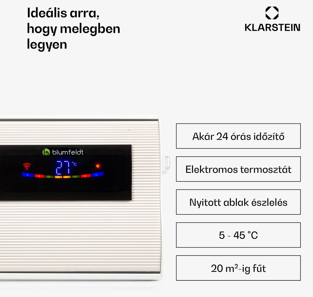 Blumfeldt Cosmic Beam Smart 24, infravörös hősugárzó, 2400 W, vezérlés applikáción keresztül, fehér