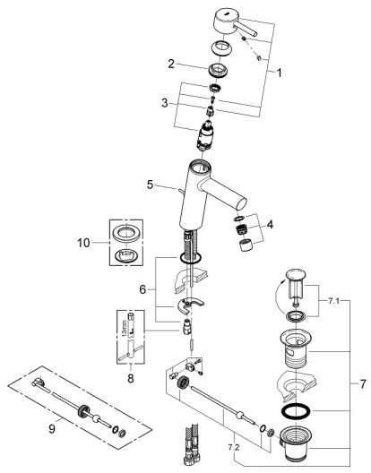 GROHE 23450001 - Mosdócsaptelep CONCETTO M fényes króm