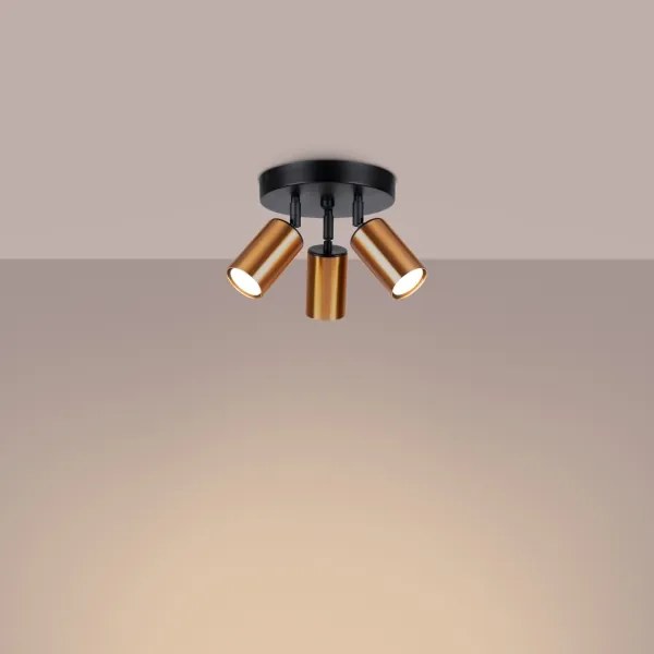 Sollux SL.1377 - Spotlámpa WINX 3xGU10/10W/230V fekete/réz