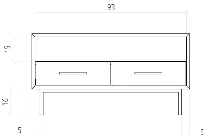 Natúr színű tölgyfa TV-állvány 90x50 cm Abies – The Beds