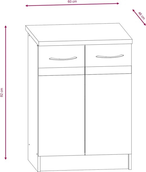 Konyhagarnitúra 240 cm. Világos Sonoma / Sötét Sonoma Színben. LIVIA