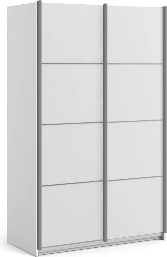 Verona fehér ruhásszekrény tolóajtókkal, 122 x 202 cm - Tvilum