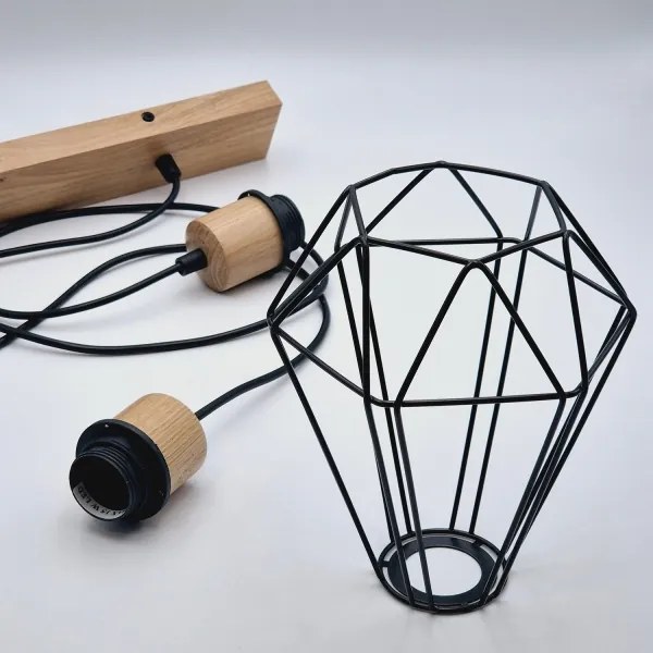 Brilagi - Csillár zsinóron WOODY BASKET 2xE27/60W/230V tölgy