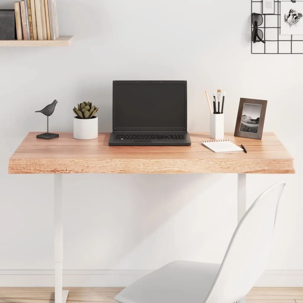 világosbarna asztallap 100x40x(2-6)cm kezelt tömör élőszegélyes
