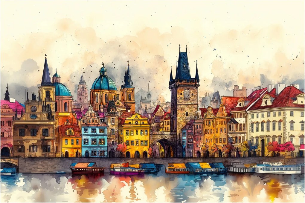 Kép - Ősz a festett városban (90x60 cm)
