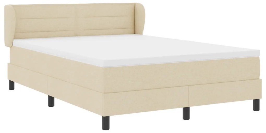 Boxspring Ágy Matrac Krém 140x200 cm Szövet