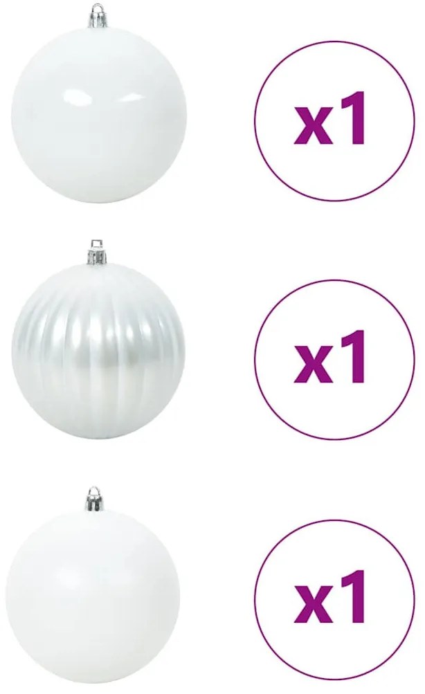 Karácsonyi Díszgömb Készlet 3 pcs Fehér