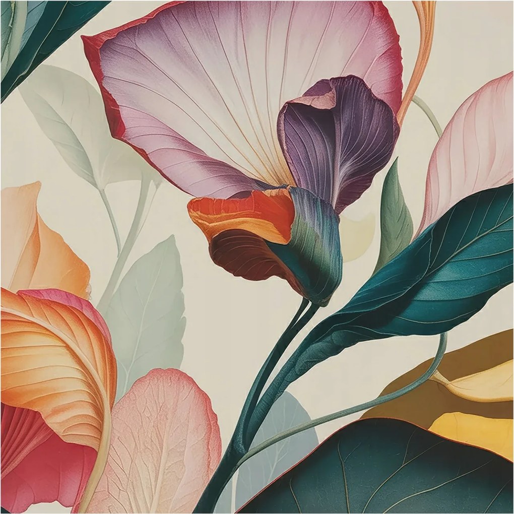 Flizelin tapéta Fali Flizelin Prémium Színes virágok 250x250 Ragasztó