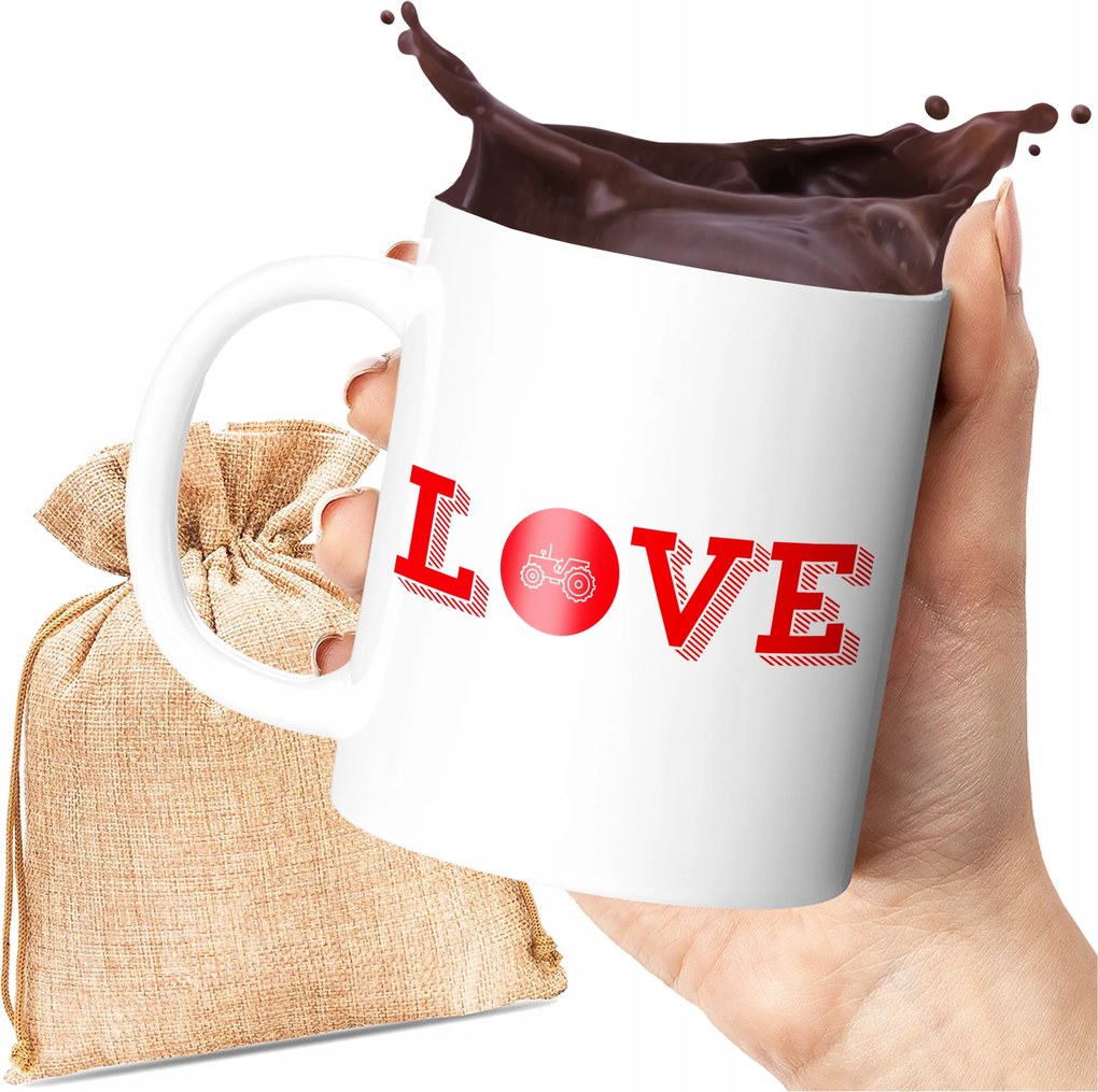 Nyomott Mintás Bögre Love Traktoros Elektromos 330 ML Ajándék