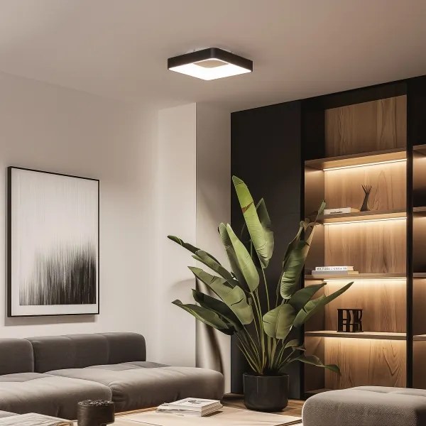 Brilagi - Dimmelhető LED mennyezeti lámpatest FALCON II LED/80W/230V 40x40 cm fekete + távirányító