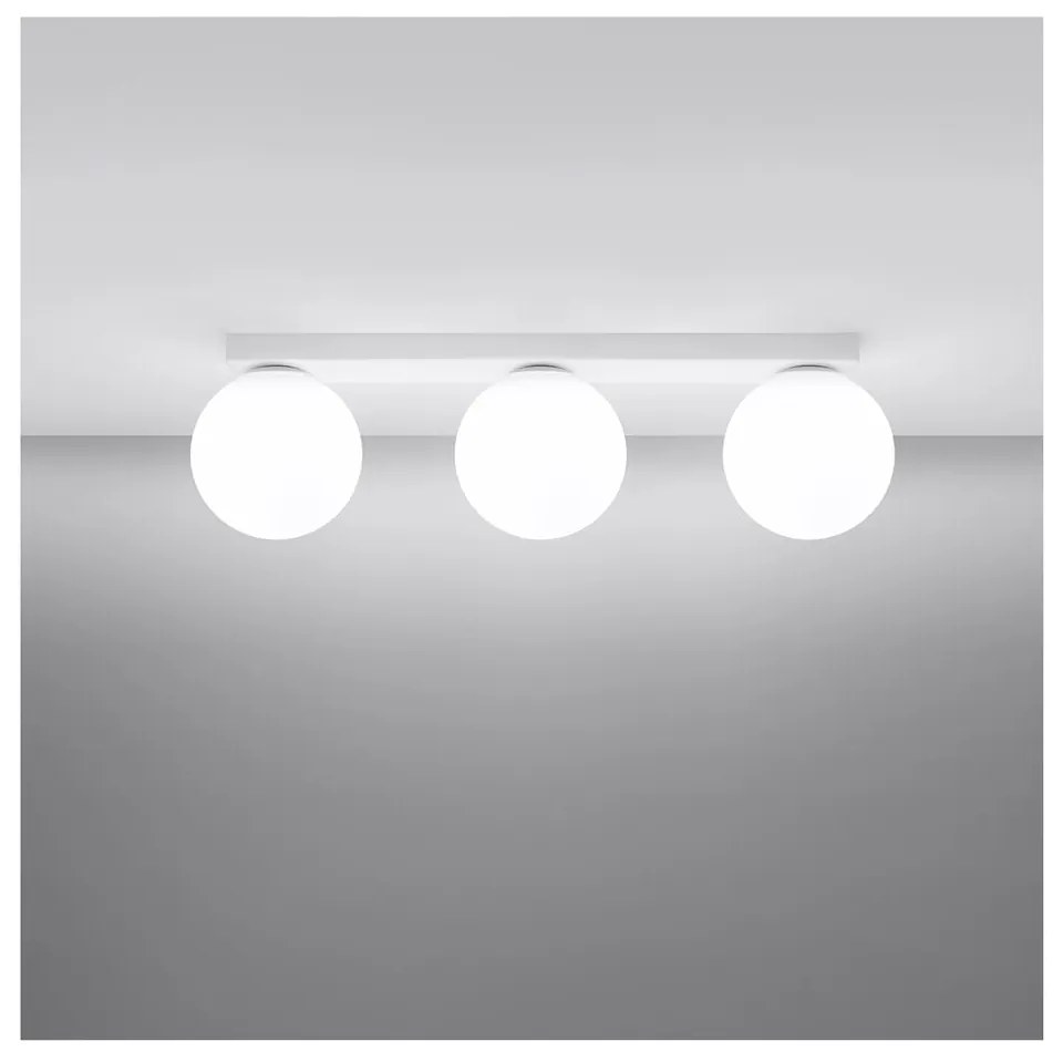 Fehér mennyezeti lámpa üveg búrával ø 12 cm Umerta – Sollux