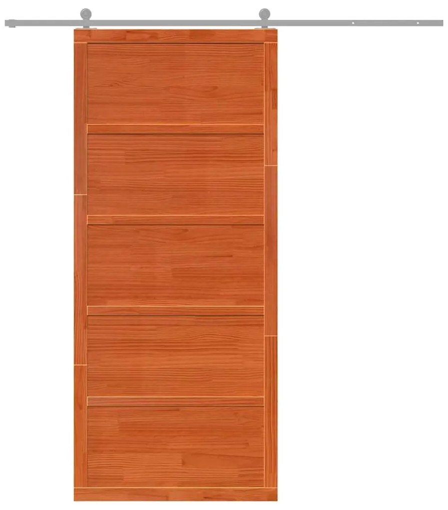 Pajtaajtó Viaszbarna 100 x 208 cm Tömör fenyőfa