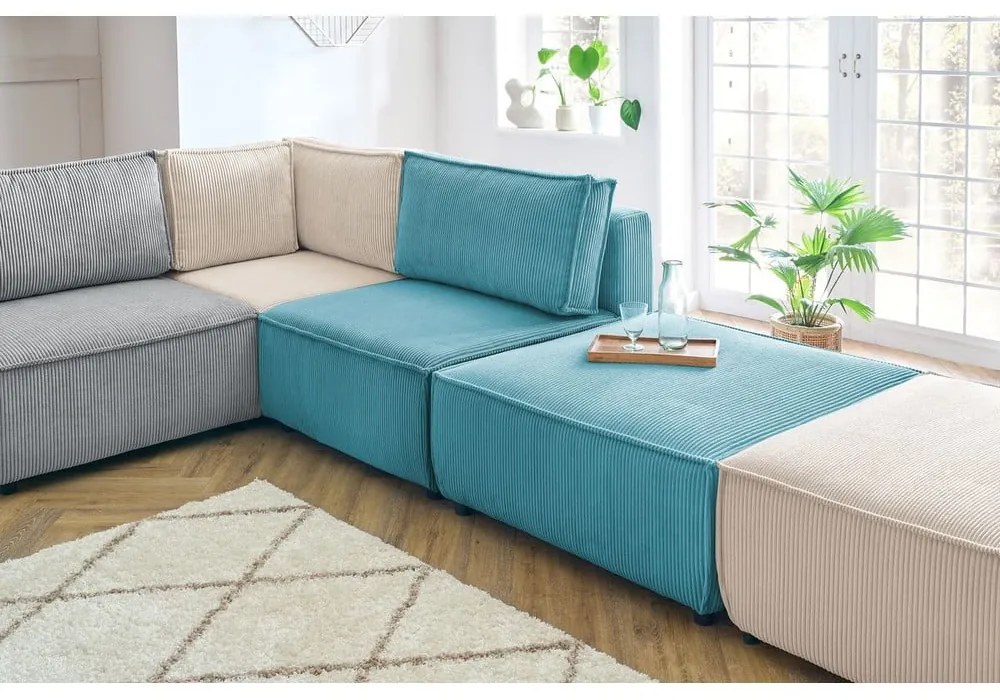 Kordbársony sarokkanapé ("U" alakú-variálható) Nihad modular – Bobochic Paris