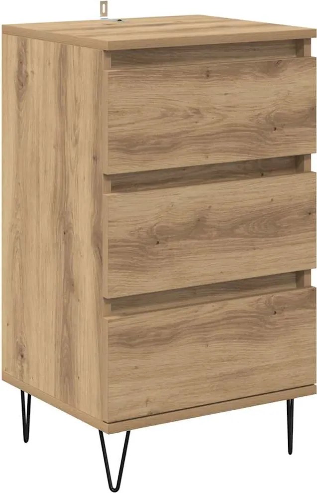 vidaXL Széf fiókkal Artisan tölgy 40 x 35 x 70 cm Műszaki fa és vas