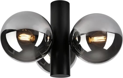 Mennyezeti lámpatest SFERIO 3xE14/5W/230V fekete/füstfekete