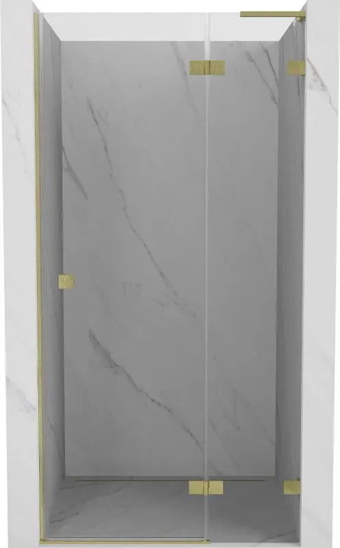 Mexen Lunar L jobbos nyíló zuhanyajtó 80 cm, átlátszó, arany szálcsiszolt - 834L-080-000-55-00-P