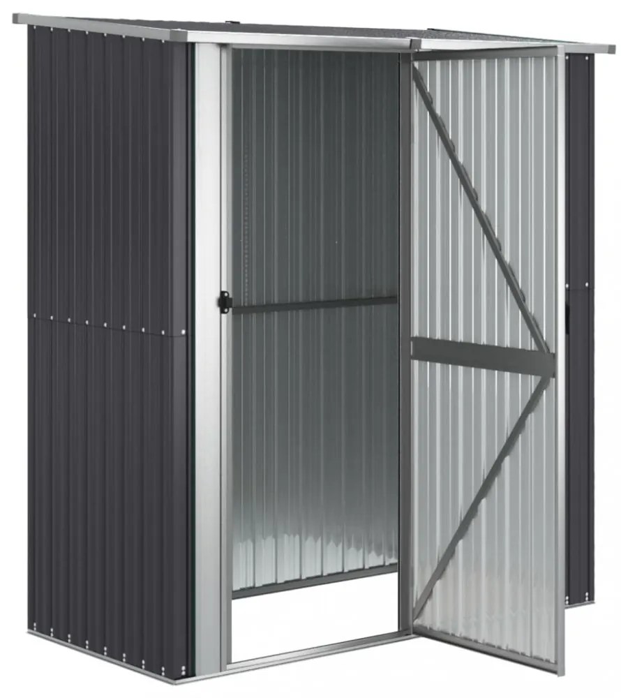 antracitszürke horganyzott acél kerti fészer 180,5x97x209,5 cm