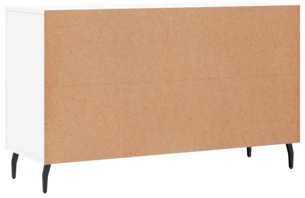 magasfényű fehér szerelt fa tálalószekrény 100 x 36 x 60 cm