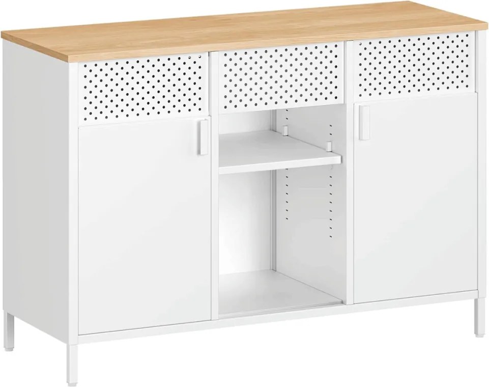 Fehér komód AUK-E1420 WT, 110×40×76 cm
