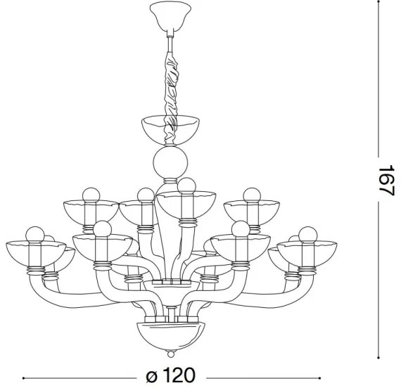 Ideal Lux - Csillár láncon CASANOVA 16xE14/40W/230V átm. 120 cm átlátszó