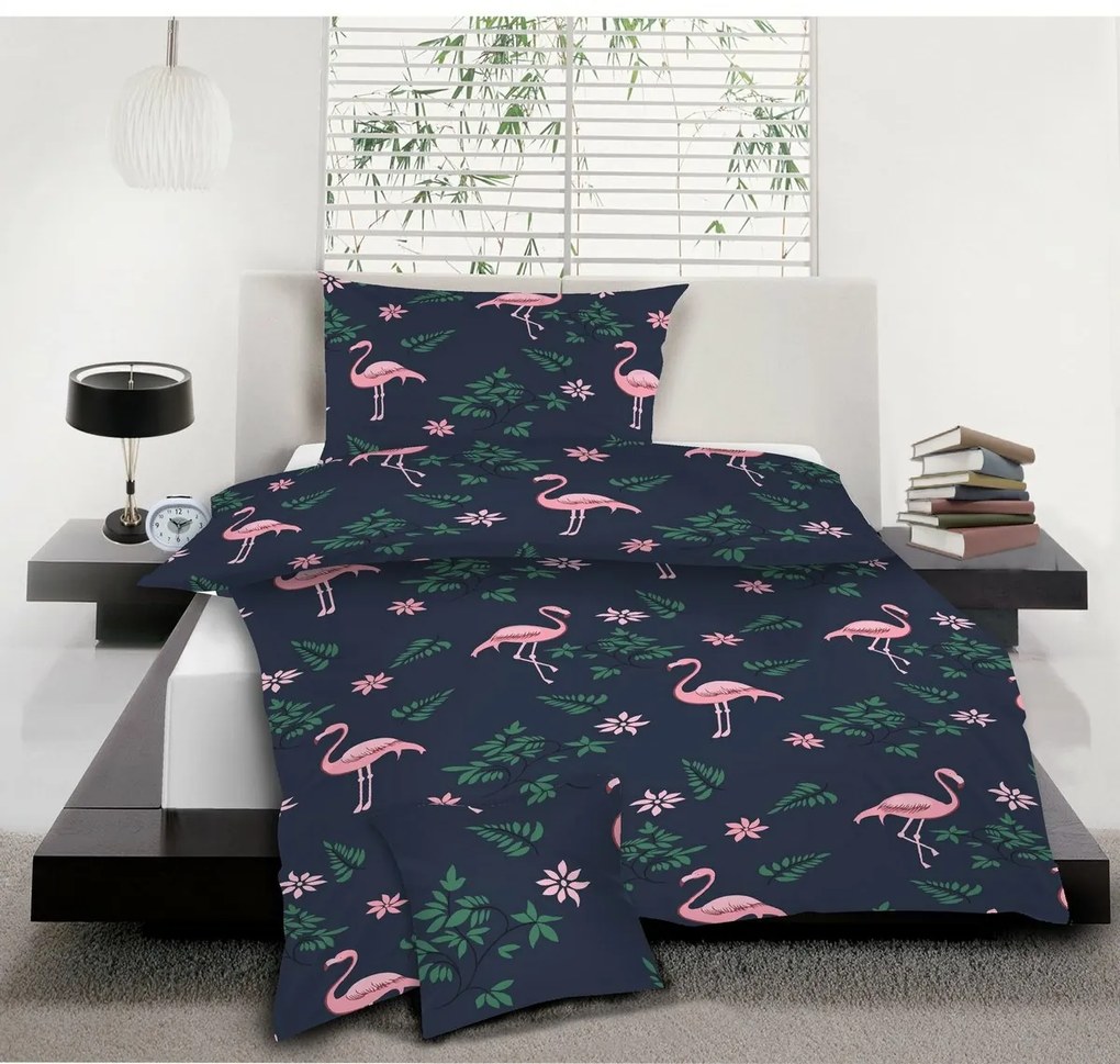 Flamingo pamut ágynemű, 140 x 200 cm, 70 x 90 cm, 40 x 40 cm