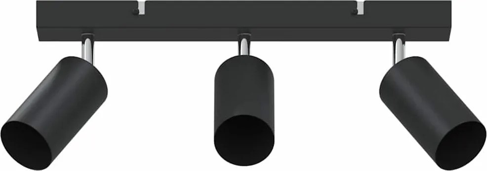 vidaXL Mennyezeti spotlámpa fényszórókkal Fekete 38 x 6 x 16 cm Fém