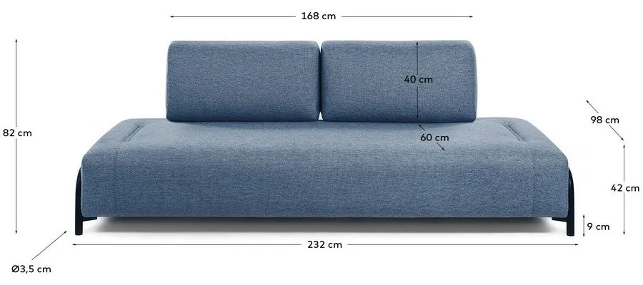 Compo kék kanapé - Kave Home