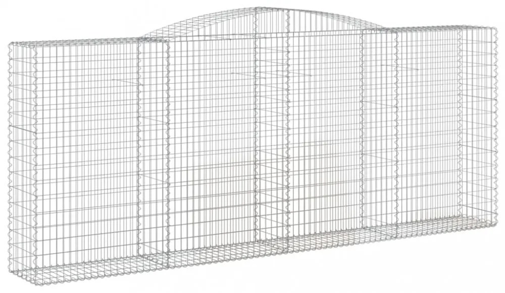 vidaXL 10 db íves horganyzott vas gabion kosár 400x50x160/180 cm