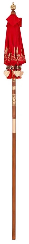 Balinéz Napernyő Piros (90-100) x 260 cm Pamut és tömör fa