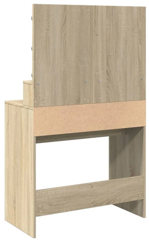 sonoma tölgy színű fésülködőasztal LED-del 80 x 41 x 134,5 cm