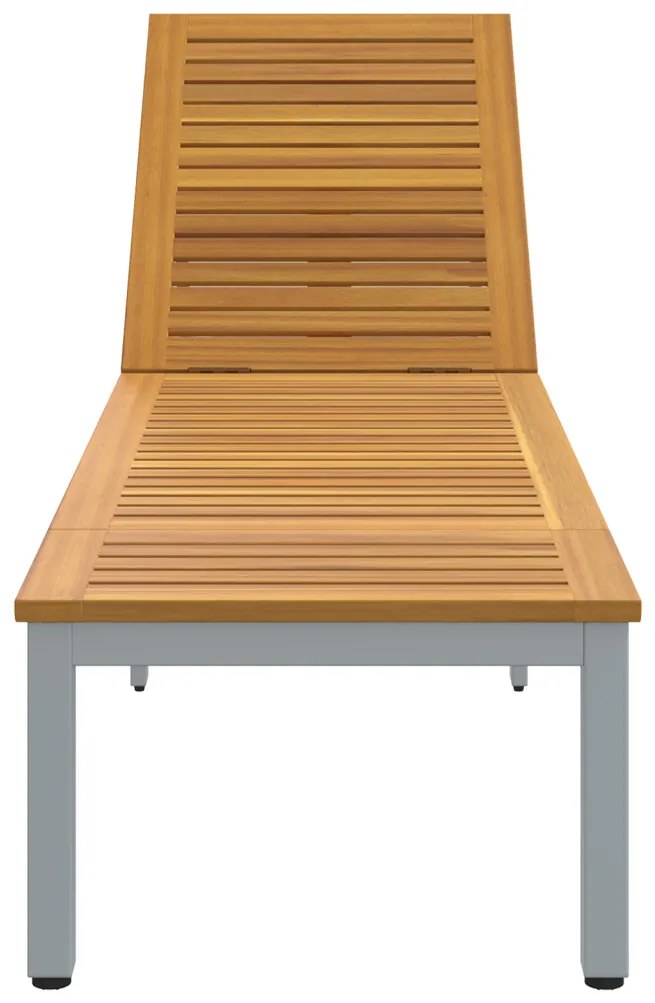 Nyugágy Szürke 200x55x35 cm Tömör Akáciából