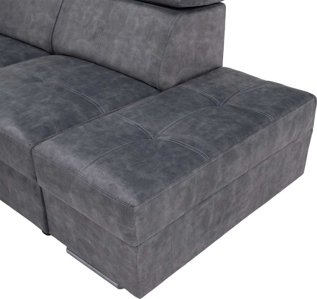 Ülőgarnitúra, szürke, jobbos, MALAGA