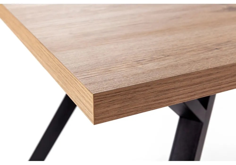 Natúr színű étkezőasztal tölgyfa asztallappal 90x160 cm Marion – Marckeric