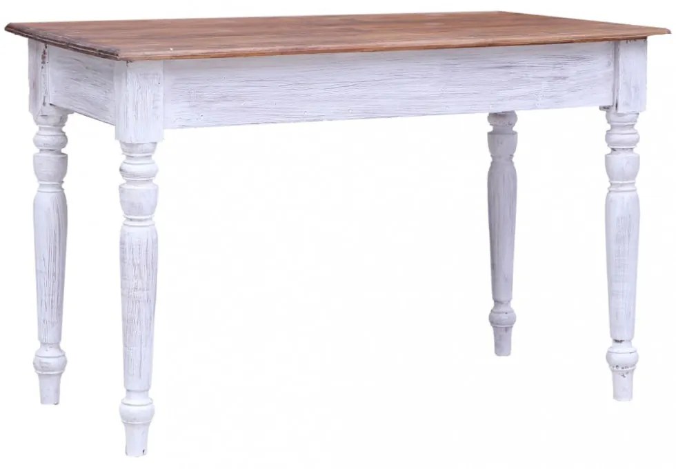 vidaXL fehér tömör mahagóni fa fiókos íróasztal 117 x 57 x 75 cm